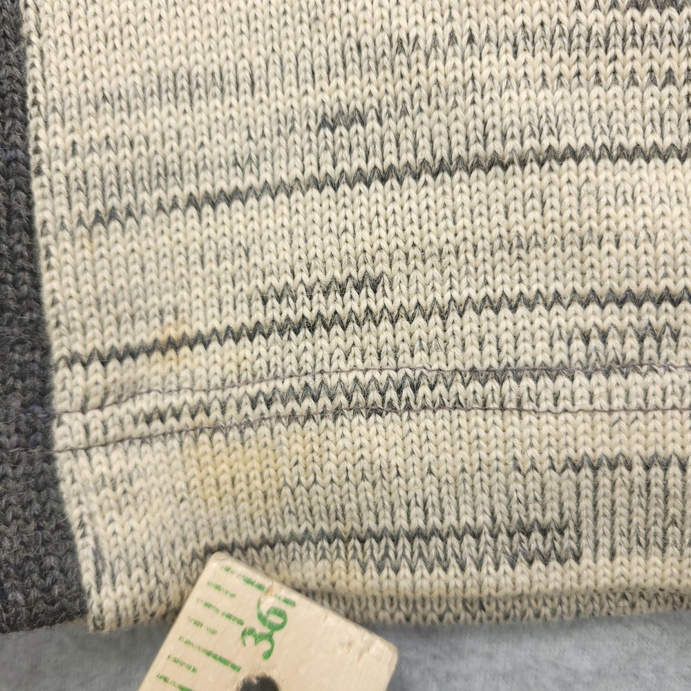 Dehen 1920 Knitting Co Sweater Mens XL Gray Beige Wool Striped Cardigan Made USA - Picture 9 of 16